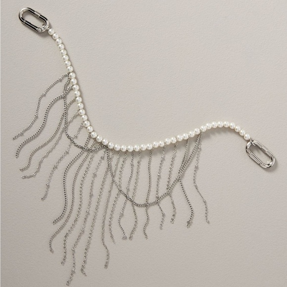 Anthropologie Pearl & Chain Bag Charm